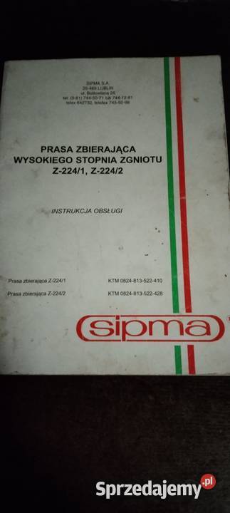Prasa Kostkująca Sipma Z 2242 Borowie sprzedam