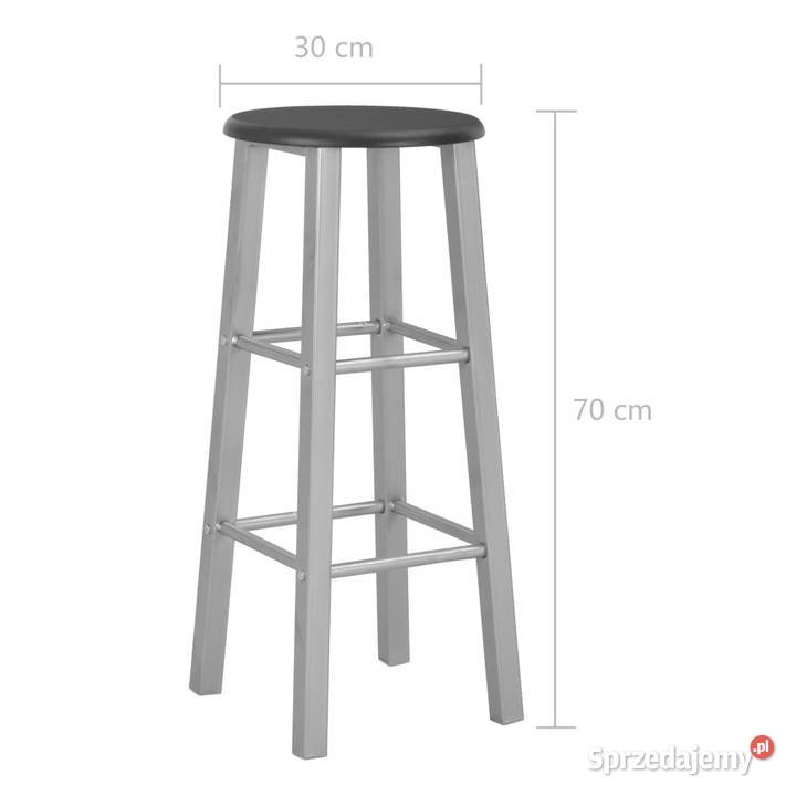 Stołki barowe 2 srebrne MDF WM284410 mazowieckie
