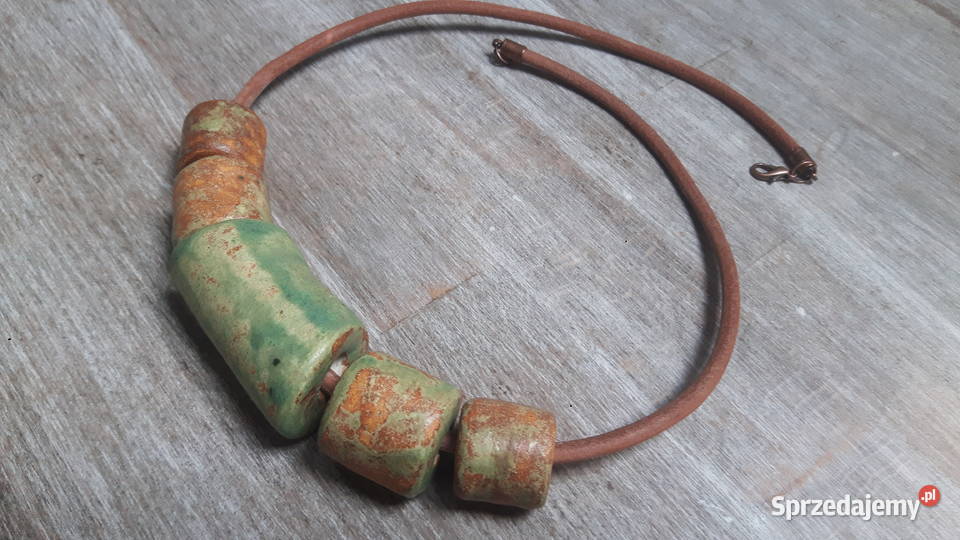 Naszyjnik ceramiczny ręcznie wykonany Otwock