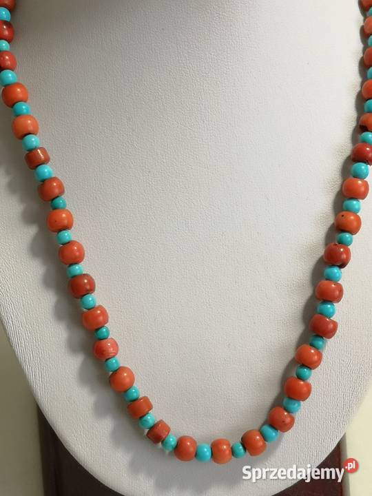 naszyjnik choker koral turkus srebrne Biżuteria dla Pań Toruń