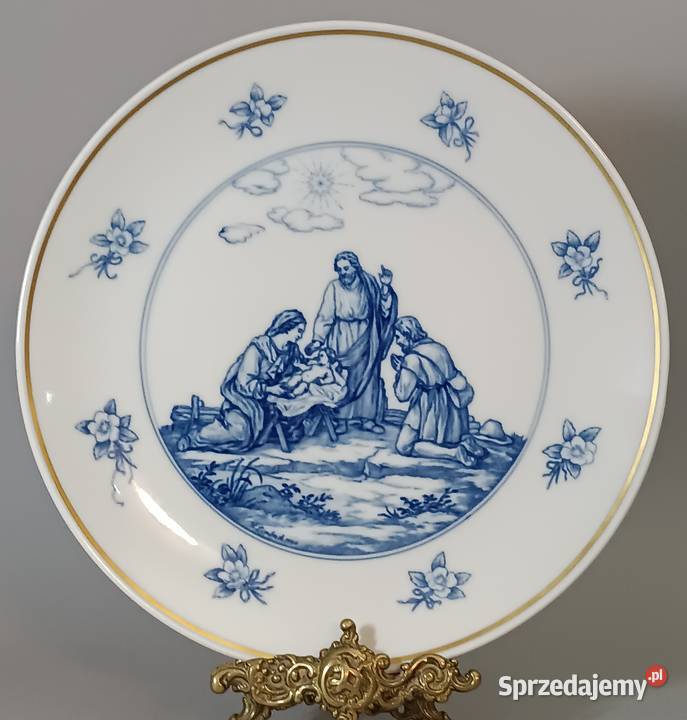 Meissen Patera Ścienna Boże Narodzenie 1944 Warszawa