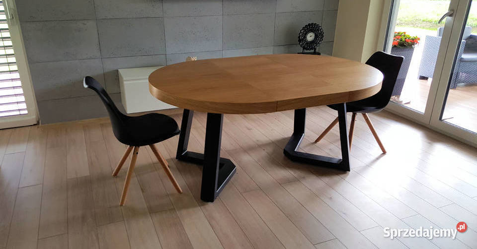 Nowoczesny stół dębowy okrągły nierozkładany Krosno sprzedam