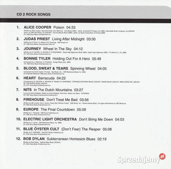 Various Rock Songs Sony Music Media SMM 986131 2
