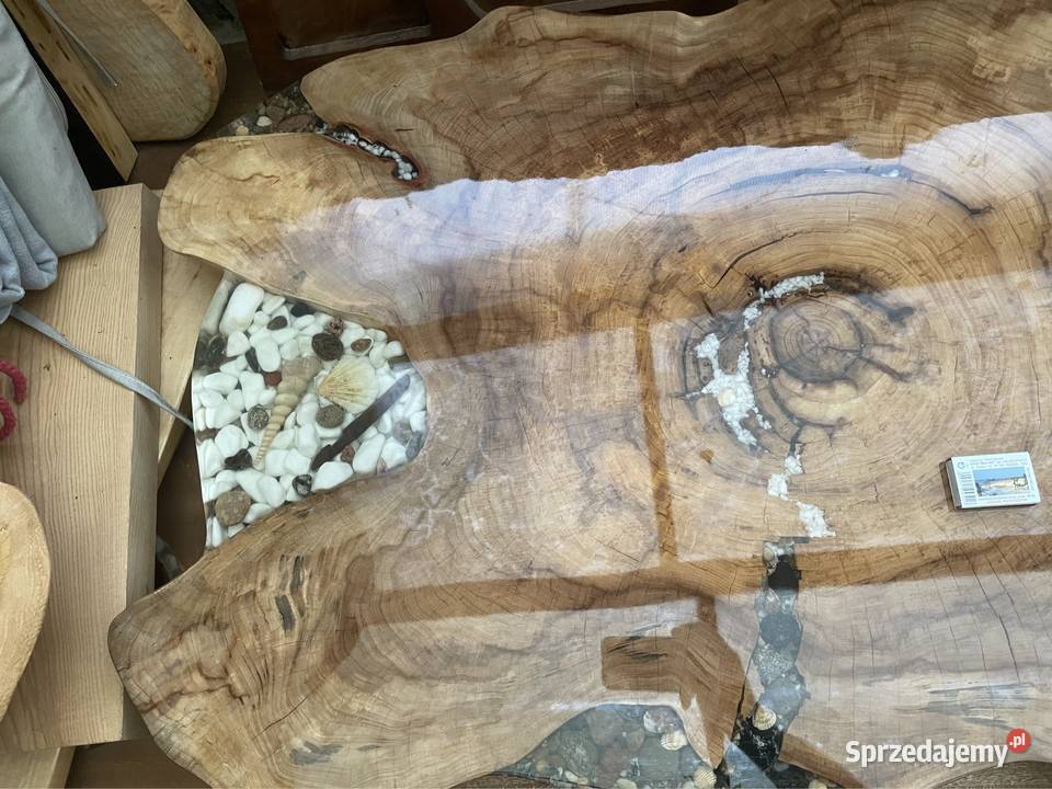 Blat stolik kawowy110x110x7 plaster monolit wiąz Przysucha