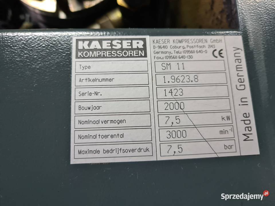 Kompresor śrubowy KAESER SM 11 75 kw Zduny