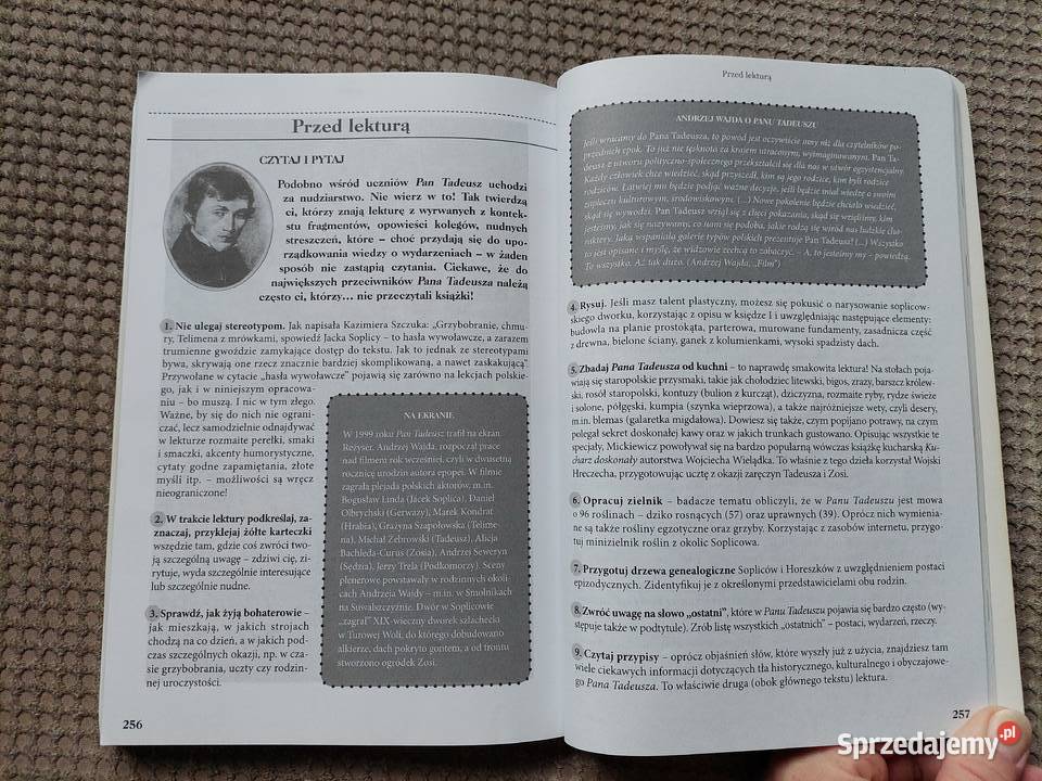 lektura z opracowaniem Pan Tadeusz Adam