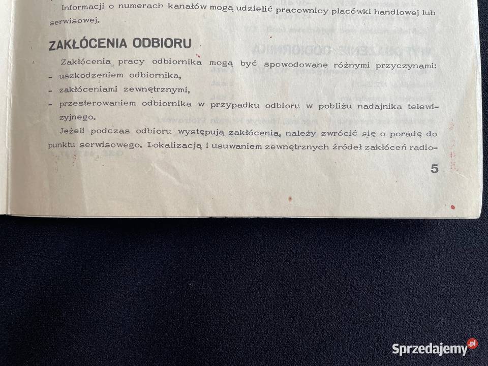 PRL Neptun 171 instrukcja schemat DTR oryginał Telewizory Kołobrzeg