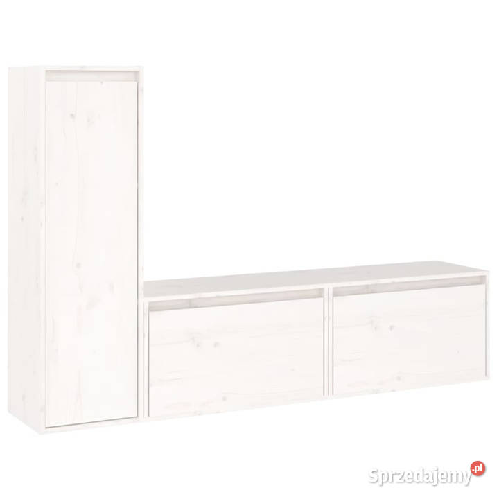 Szafki pod TV 3 białe lite drewno sosnowe Warszawa