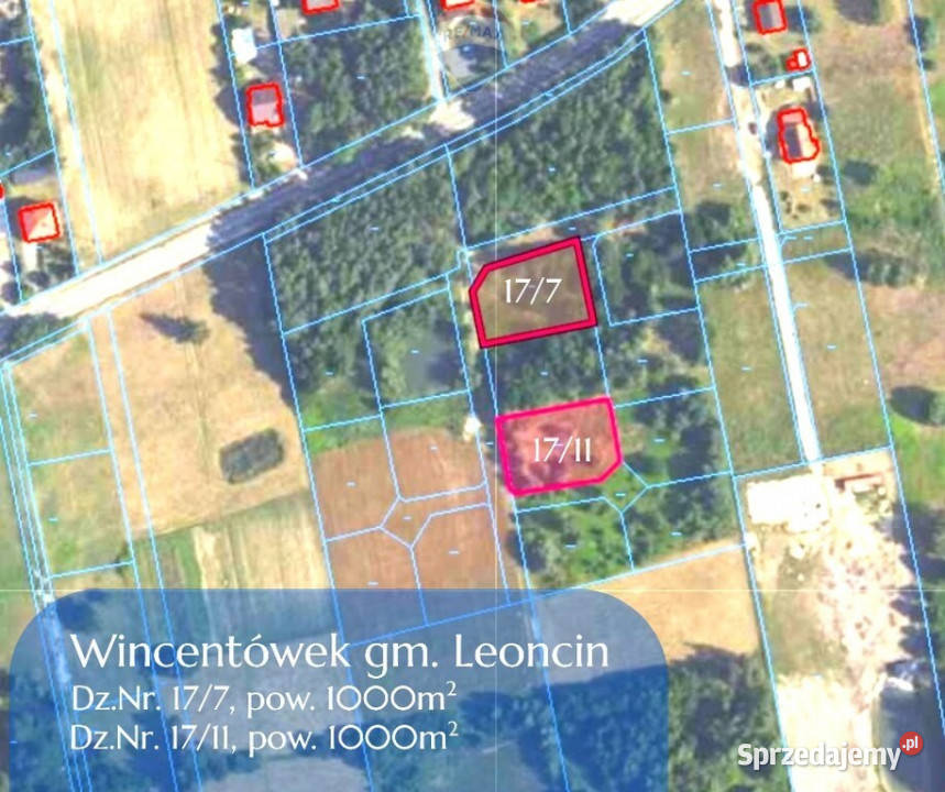 Działka budowlana 1000 m lesie Wincentówek