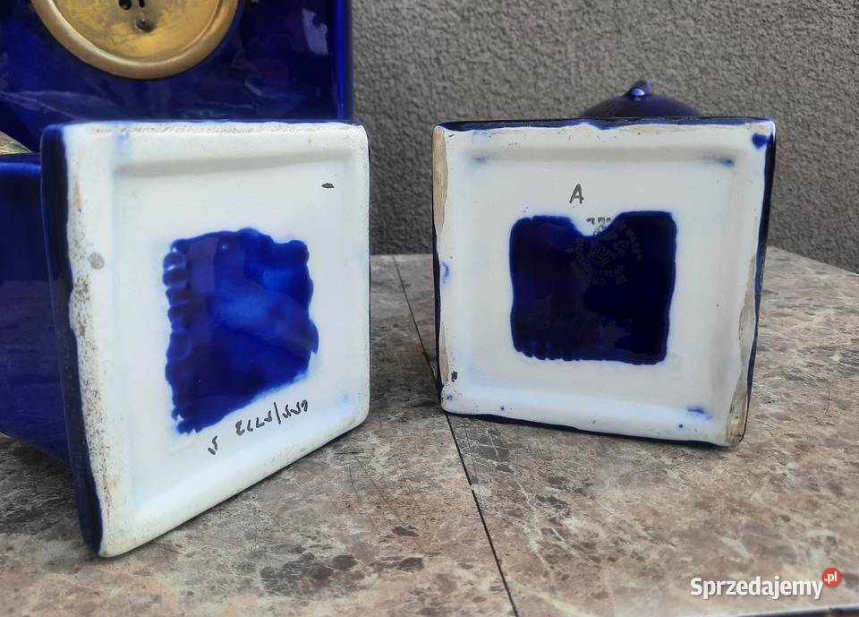 76 Zegar chodzik amfory kobalt porcelana Empire Tczew sprzedam