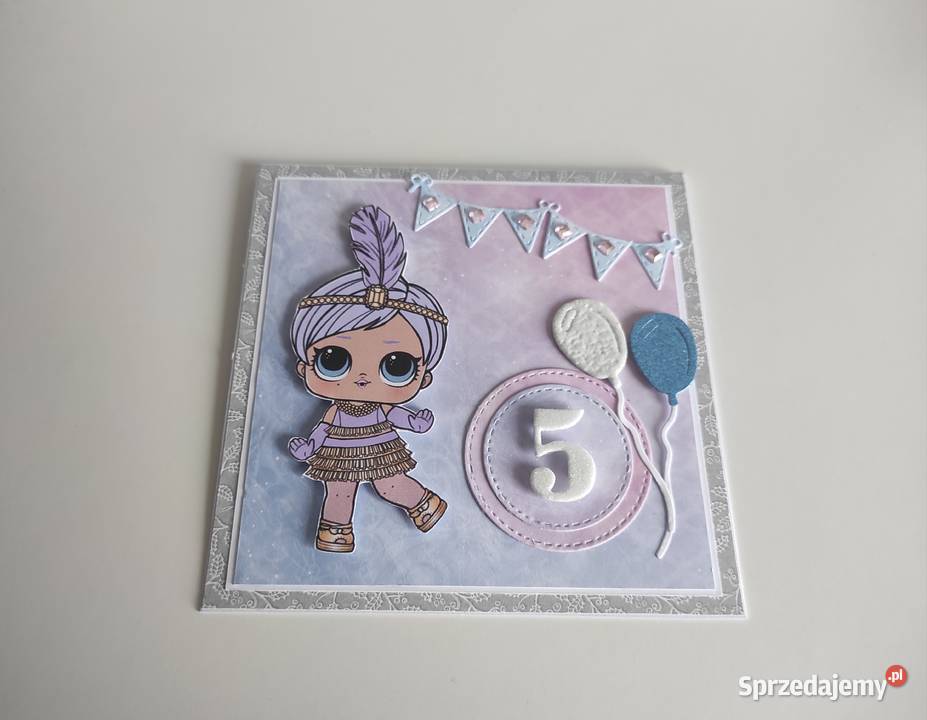Kartka urodzinowa ręcznie robiona dziewczynki Rękodzieło Łódź