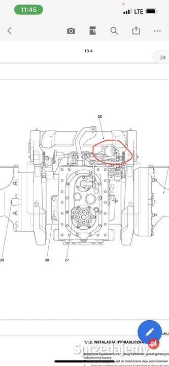Hydroakumulator przedniej osi FENDT DEUTZFAHR Kolno