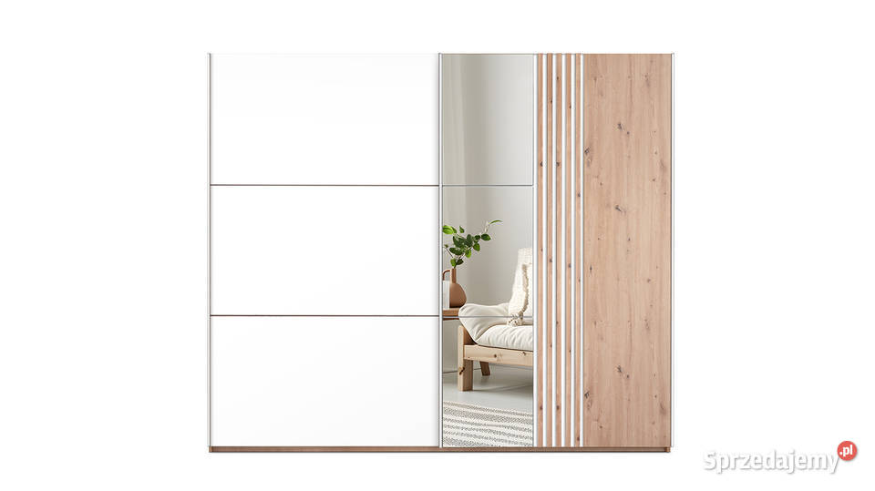 Nowość Szafa Sintra 250x215x65 lustro lamele Wieruszów