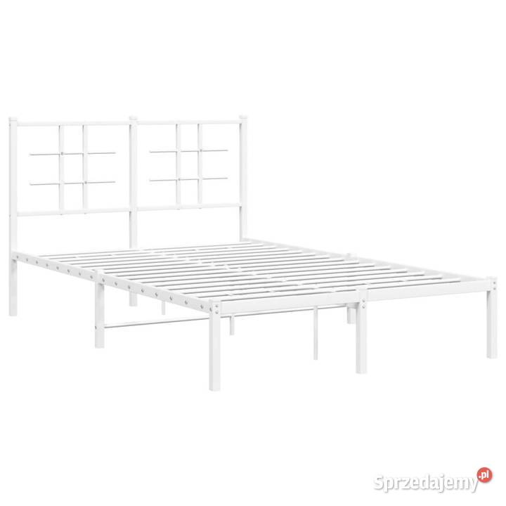 Łóżko Metalowe Białe Rama Łóżka Ze Stelażem 125cm Warszawa