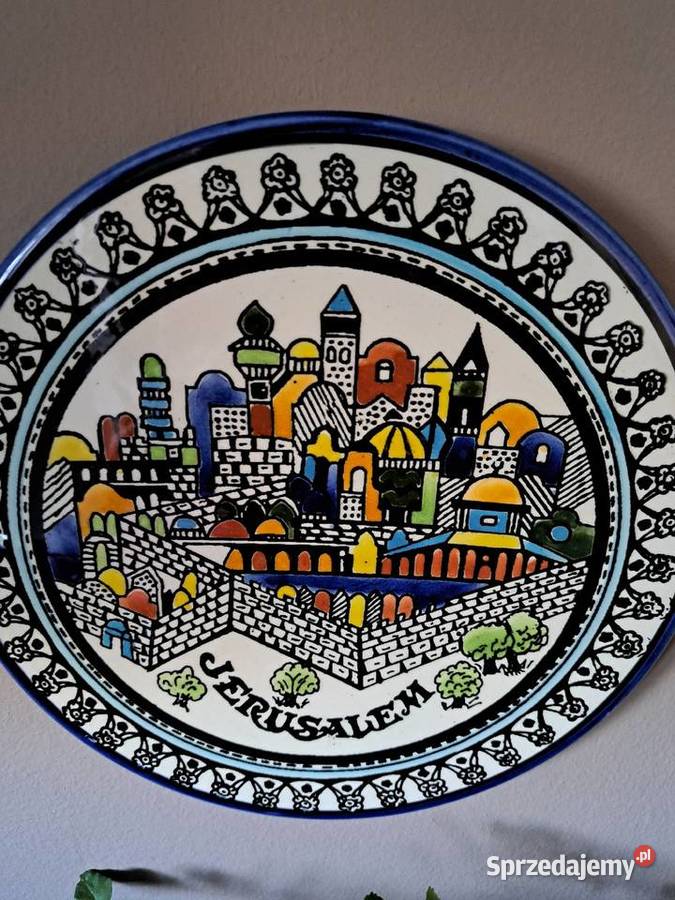 Talerz ozdobny z napisem Jerozolima Tychy