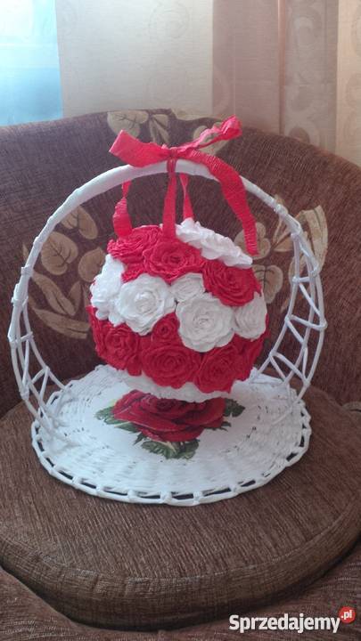 dekoracje wielkanocne wiklina papierowa Janów Lubelski