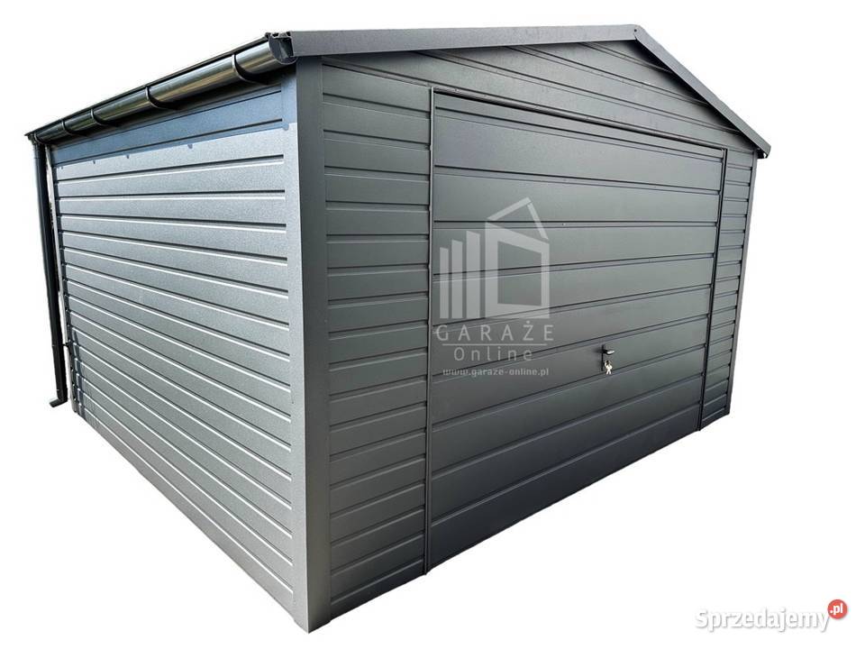 GARAŻ BLASZANY 4m x 5m Brama uchylna rynny samodzielny Krynica-Zdrój
