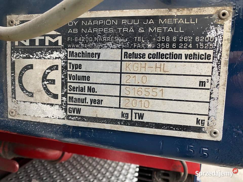 Mercedes ECONIC 2629 śmieciarka NTM 21 m3 Euro5 Nowiny