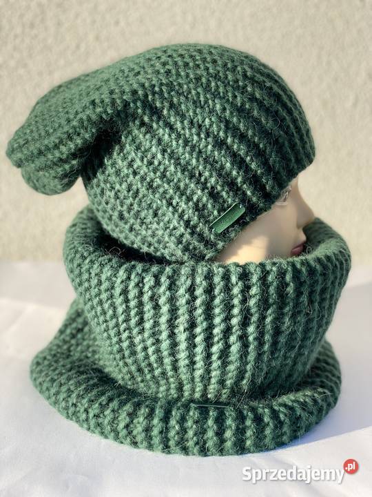 Komin czapka komplet wełniany MERINO ALPAKA Łódź sprzedam
