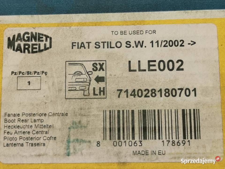 LAMPA LEWY TYŁ FIAT STILO 20012007 MAGNETI