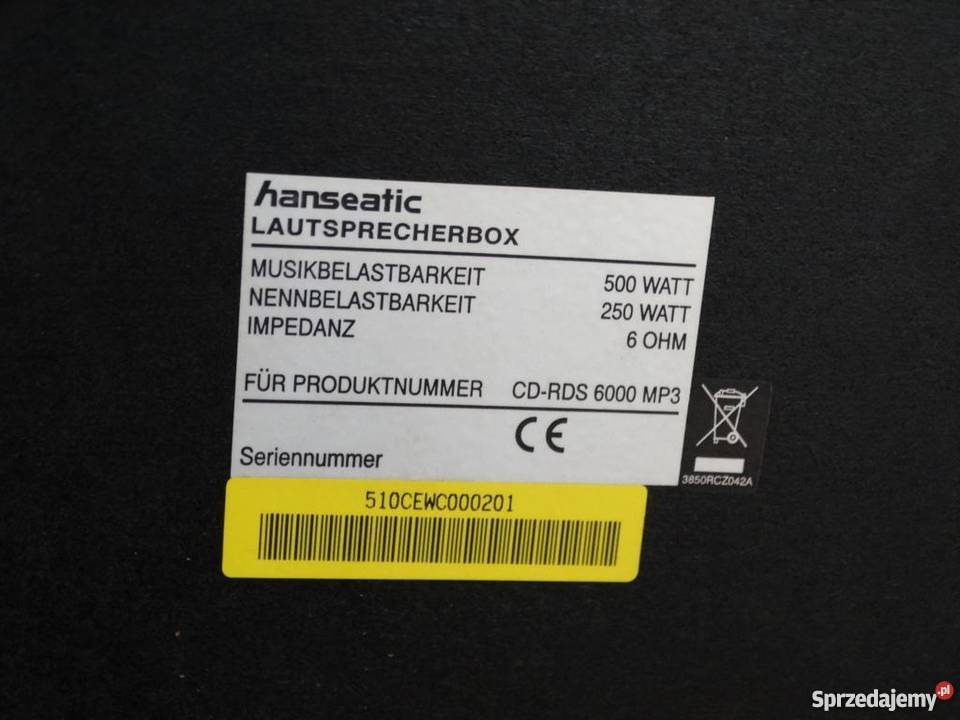 Mocne kolumny Hanseatic 2 x 500 wat WYSYŁKA podkarpackie Jasło sprzedam