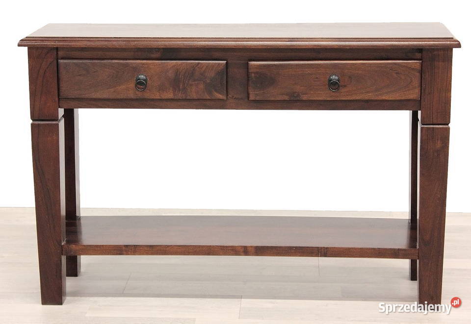 Klasyczna brązowa konsola z drewna akacji 120 Lublin sprzedam