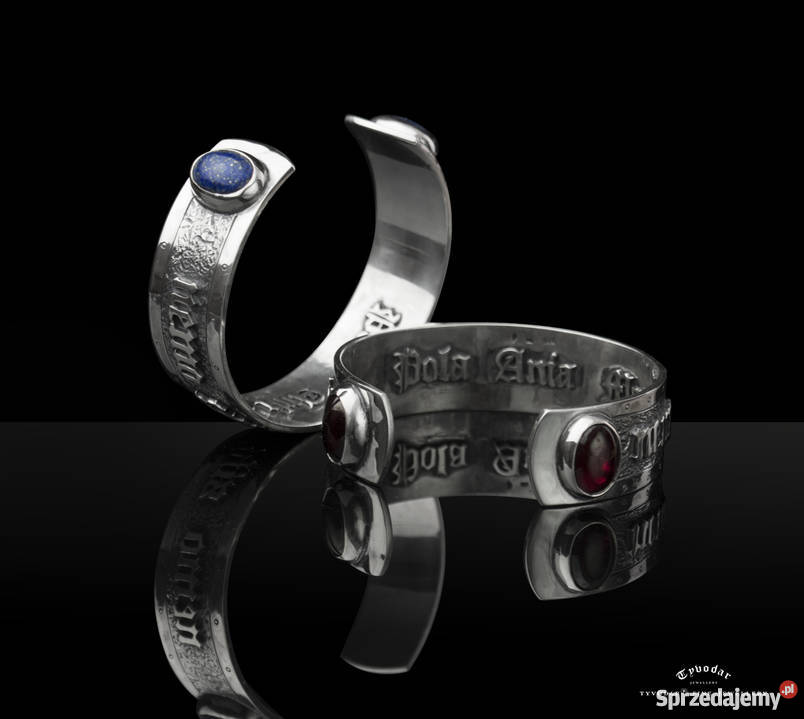 Masywna SREBRNA bransoletka Z ŁACIŃSKĄ SENTENCJĄ sprzedam