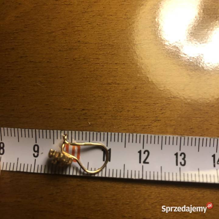 Złote kolczyki 585 z cyrkonią Tarnowo Podgórne sprzedam
