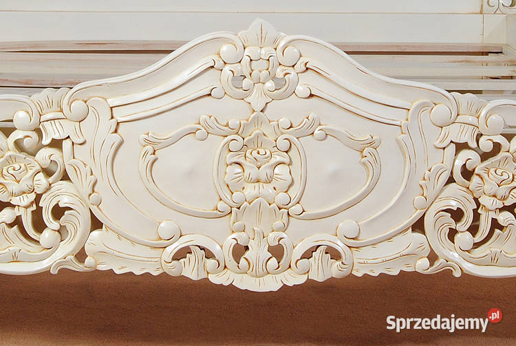 Nowe stylowe łóżko białe 180x200 barok rokoko Dom i Ogród Września