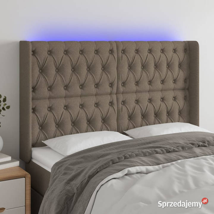 Zagłówek do łóżka z LED taupe 163x16x118128 Warszawa