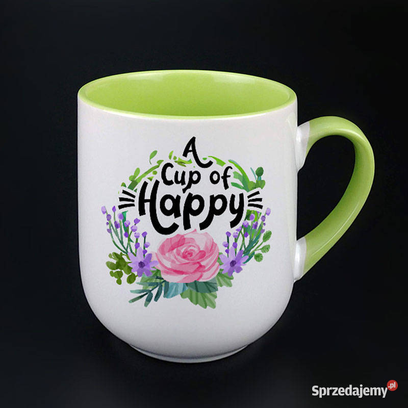 KUBEK Z SERII KWIATOWEJ Z PIĘKNĄ SENTENCJĄ A CUP Bielsko-Biała
