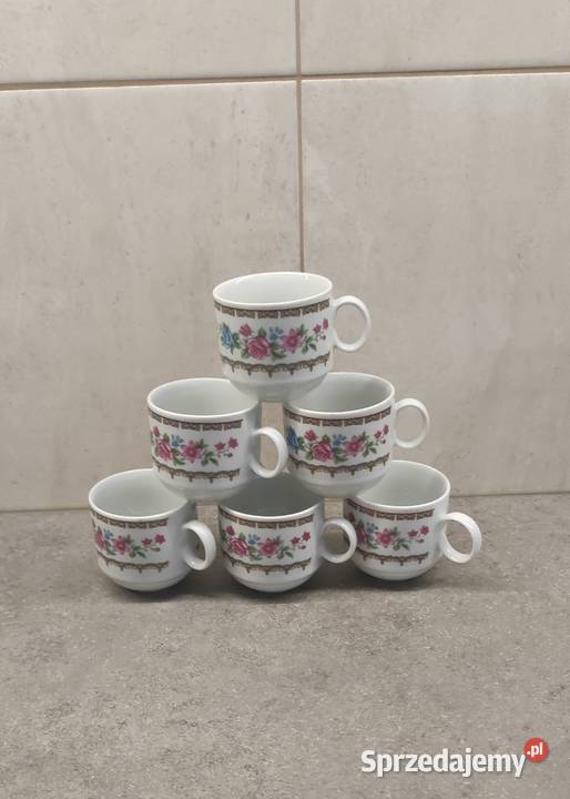 Chińskie porcelanowe filiżanki ze spodkami śląskie Siemianowice Śląskie