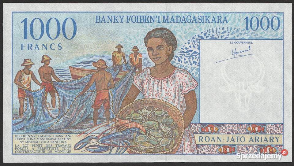 Madagaskar 1000 franków 1994 A stan bankowy UNC łódzkie Łódź sprzedam