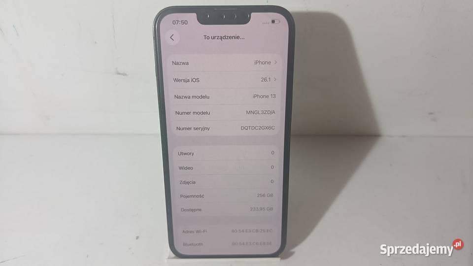 Smartfon APPLE iPhone 13 256GB śląskie Katowice