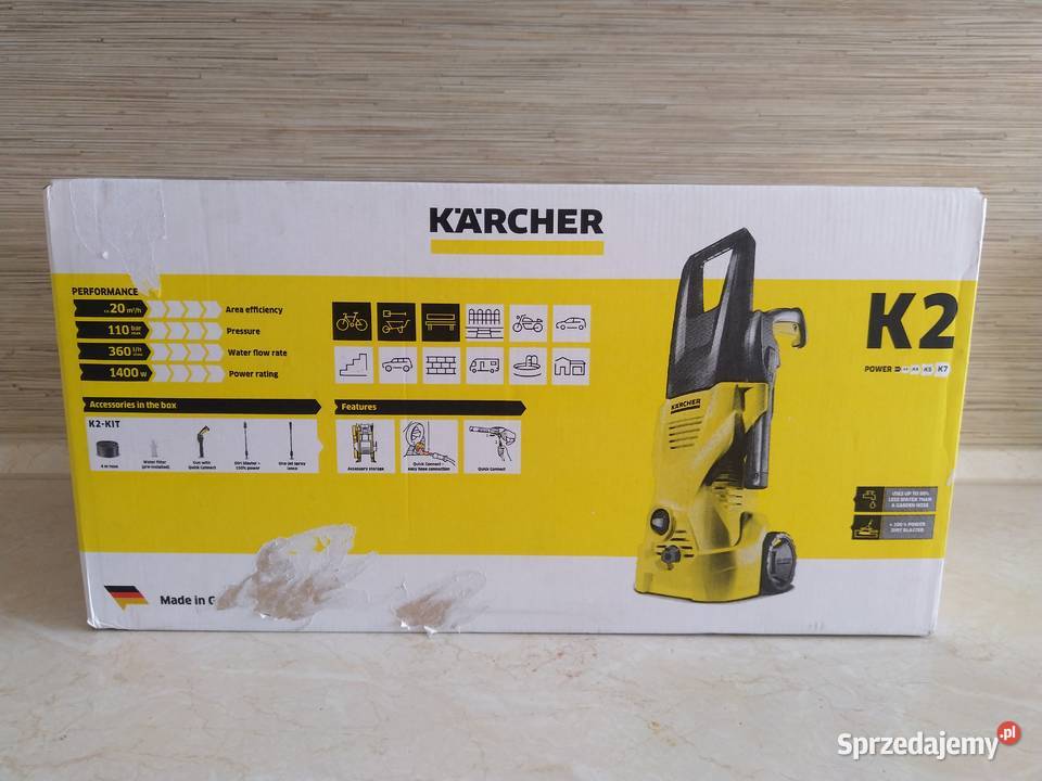 NAJTANIEJ Myjki Ciśnieniowa Karcher K2 Lanca Wąż Filtr 1400W 360l/h 110bar