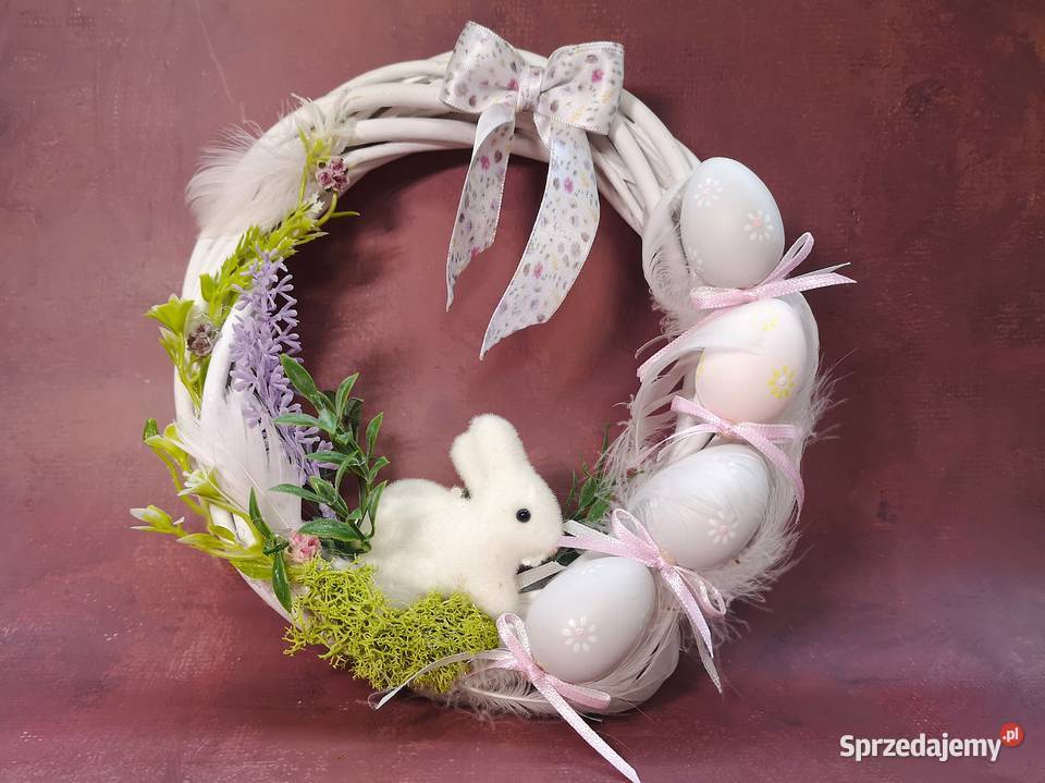 Stroik wielkanocny z białym króliczkiem i Kielce sprzedam