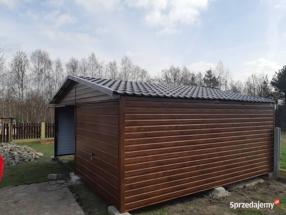 Ładny Garaż Blaszany Drewnopodobny Garaże Bytom
