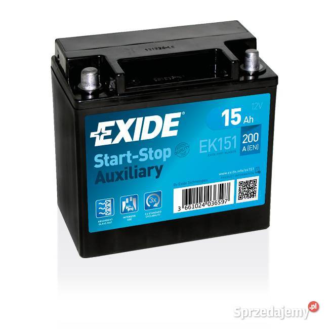 Akumulator Exide AGM 12V 15Ah 200A L EK151 dolnośląskie Jelcz-Laskowice