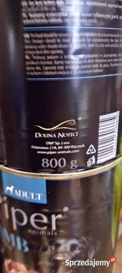 mokra karma piper dolnia noteci 800g psa17 sztuk Kraków sprzedam