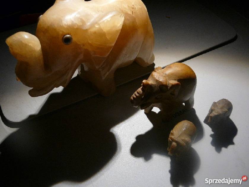 słonie z kamienia onyksu 4 Wrocław