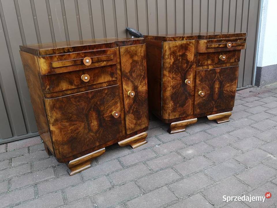 Stoliki Szafki Nocne Art Deco Orzech Stare Antyk wielkopolskie