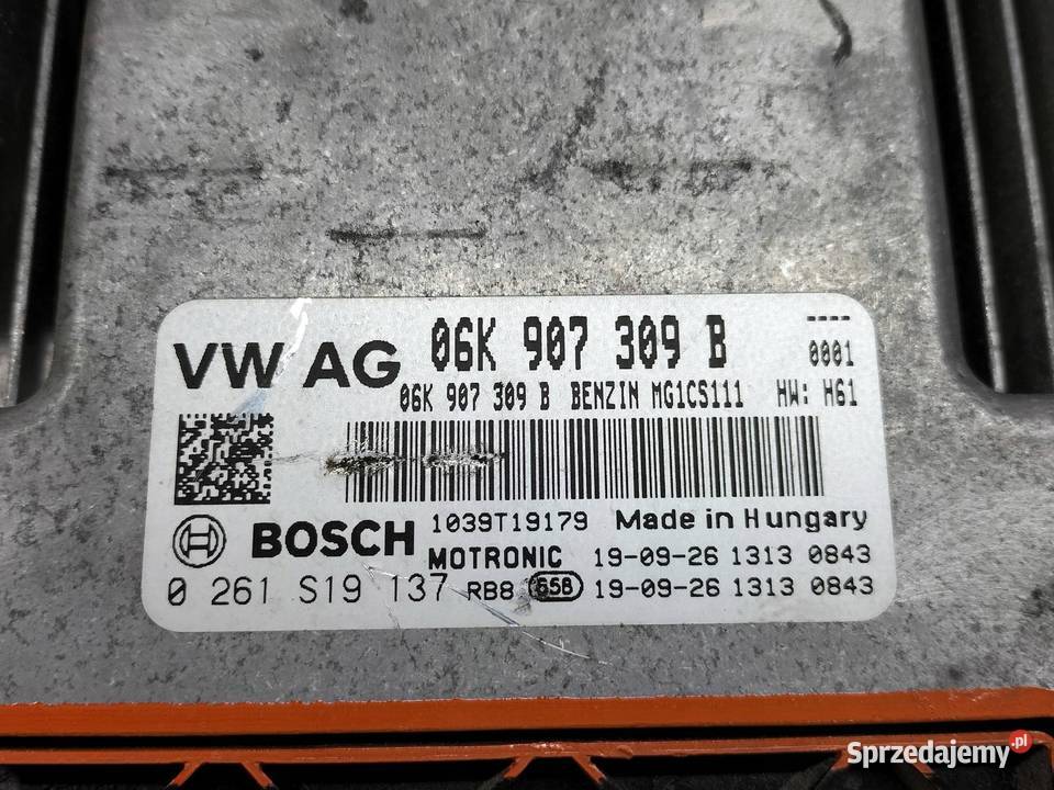 STEROWNIK SILNIKA 06K907309B 0261S19137 20 B 190 Rok produkcji 2019