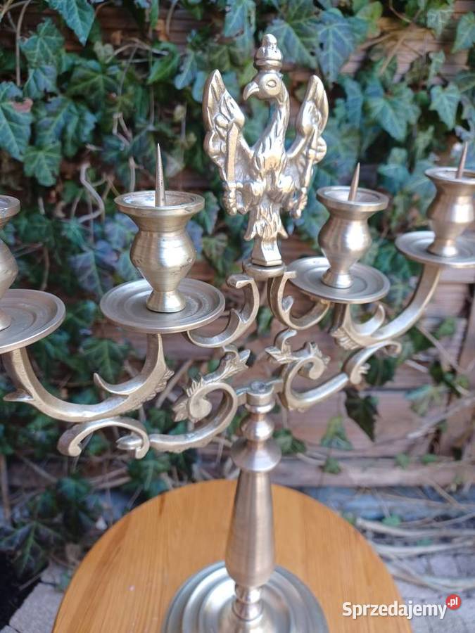 Świecznik Księstwo Warszawskie Mosiądz Kolekcja Lampiony i latarnie Poznań sprzedam