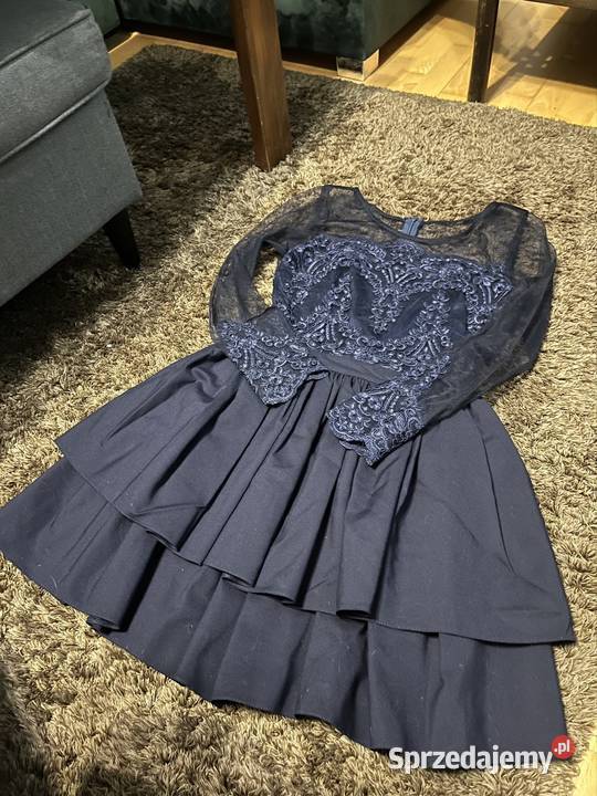 Sukienka księżniczka balowa granatowa Gdynia