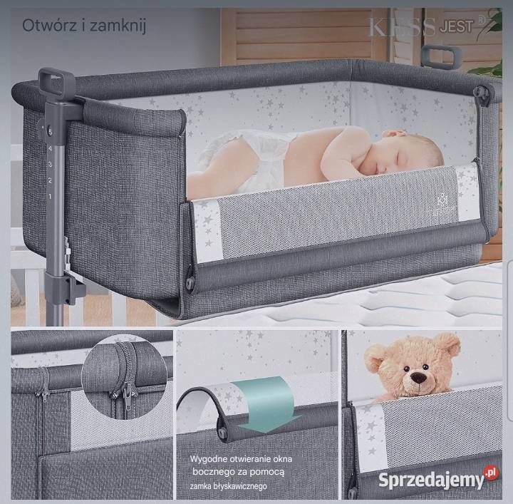 Łóżeczko dziecięce z miękkim materacem kółkami podkarpackie Rzeszów