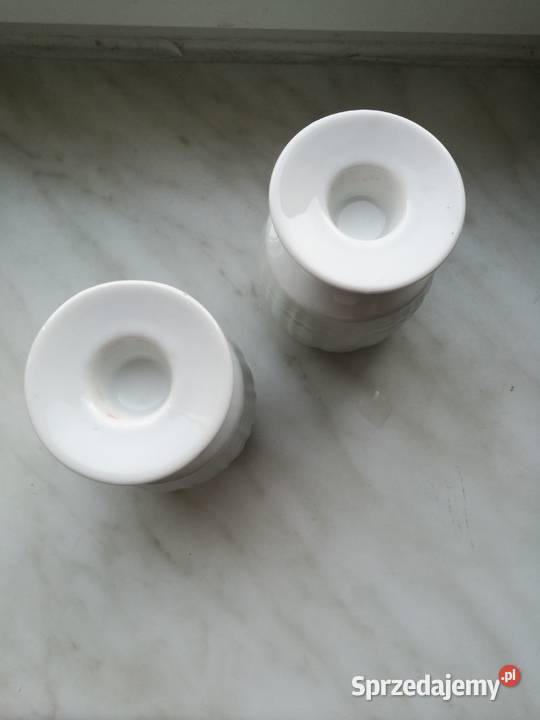 Porcelitowe świeczniki białe zachodniopomorskie
