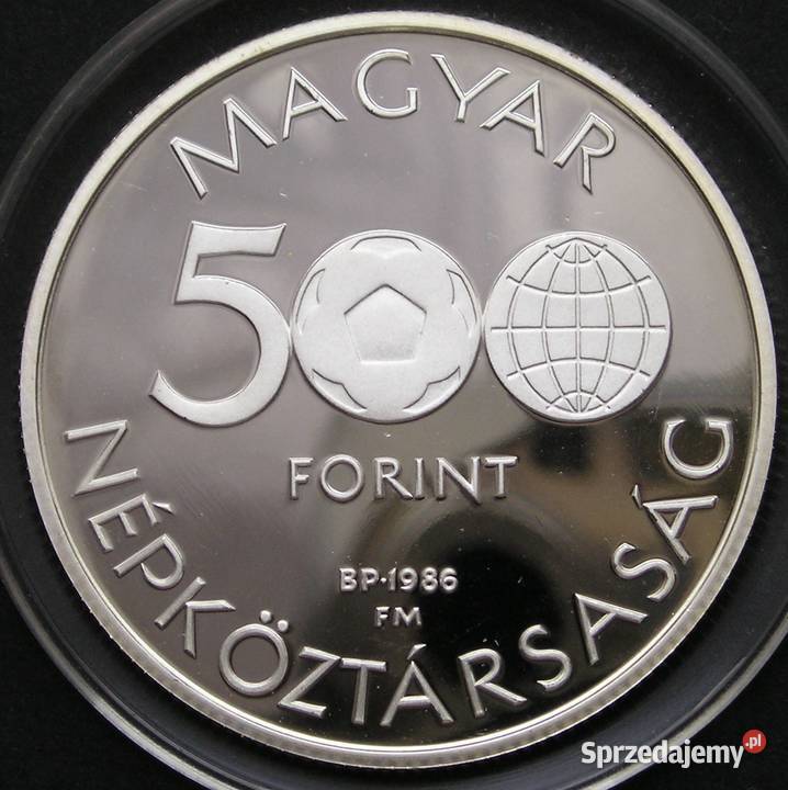 WĘGRY 500 FORINTÓW 1986 MŚ MEKSYK SREBRO STAN 1 Numizmatyka Łódź sprzedam