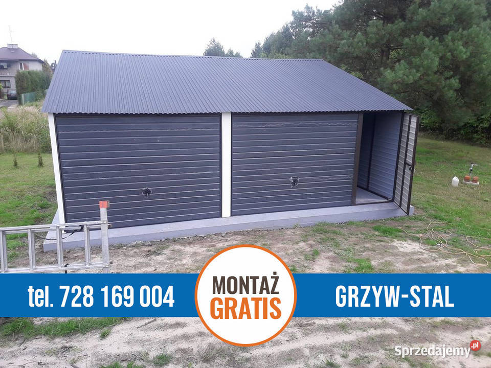 Garaż Blaszany Dwukolorowy 7x5 dwuspadowy Garaże kujawsko-pomorskie Kikół sprzedam