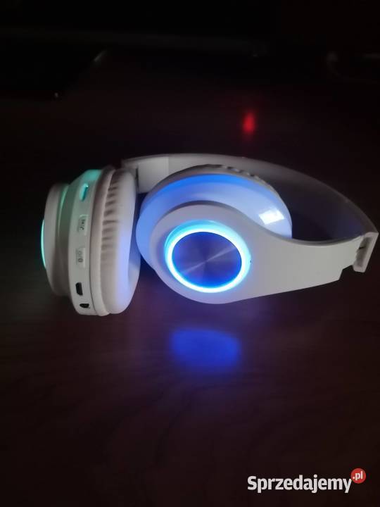 Słuchawki Nauszne B39 Bluetooth Microfon LED Białe