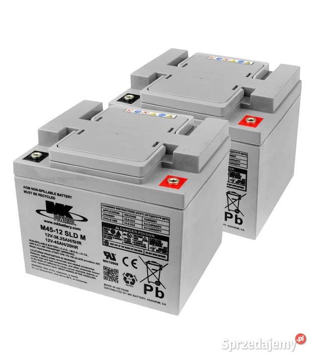 Akumulator MK BATTERY 12V 45Ah wózek inwalidzki Sprzęt rehabilitacyjny i ortopedyczny sprzedam